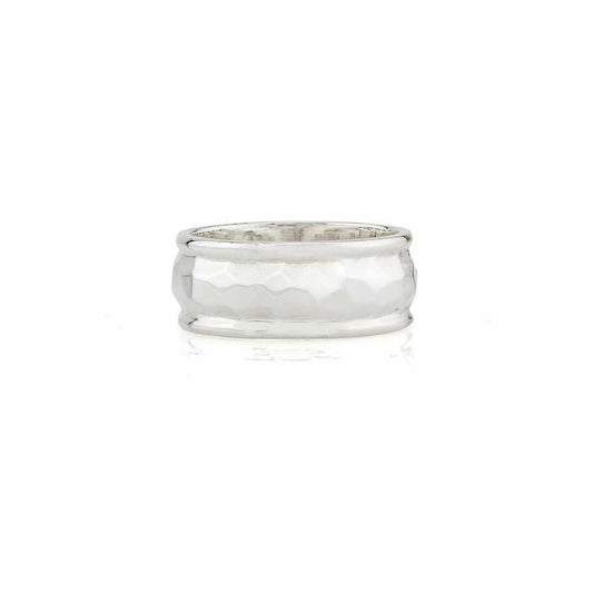 Anna Beck Hammered Cigar Ring - Silver-Anna Beck Jewelry-Blue Hand Home