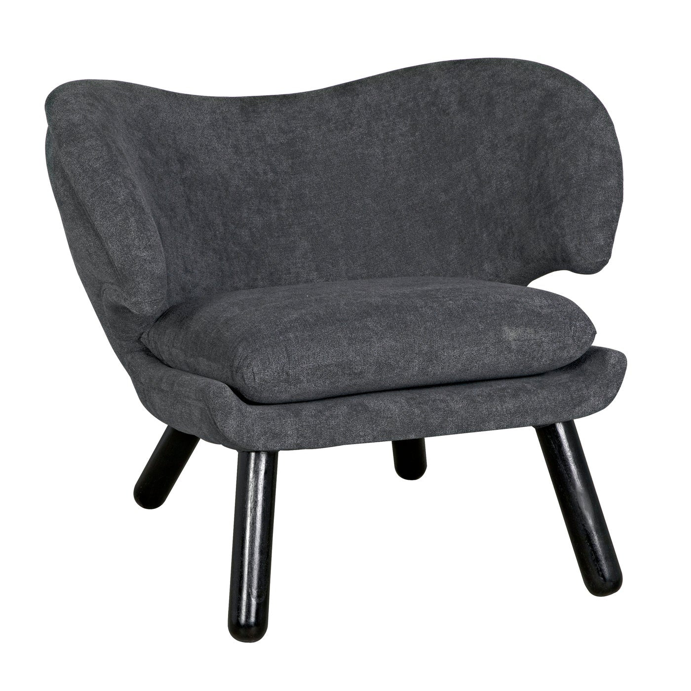 Valerie Chair with Grey Fabric-Noir Furniture-Blue Hand Home