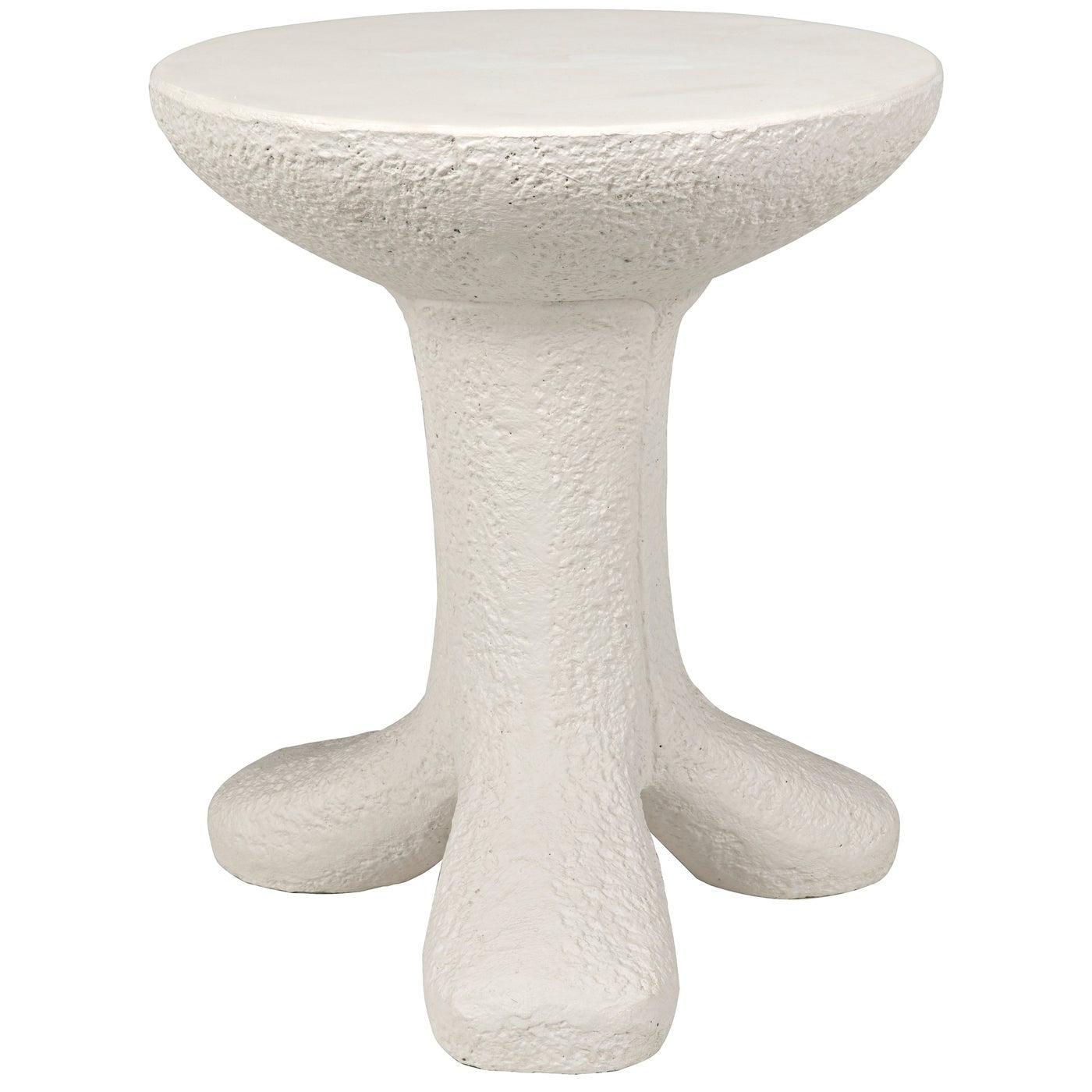 Laramy Side Table, White Fiber Cement-Noir Furniture-Blue Hand Home