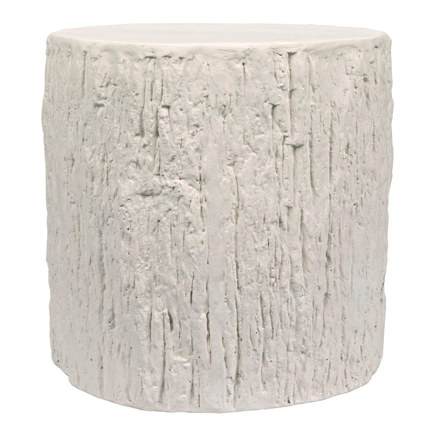 Trunk Side Table, White Fiber Cement-Noir Furniture-Blue Hand Home