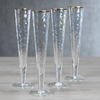 Aperitivo Slim Champagne Flute- Luster with Gold Rim-Blue Hand Home