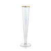 Aperitivo Slim Champagne Flute- Luster with Gold Rim-Blue Hand Home