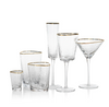 Aperitivo Triangular DOF Glass, Clear w/Gold Rim-Blue Hand Home