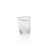 Aperitivo Triangular DOF Glass, Clear w/Gold Rim-Blue Hand Home