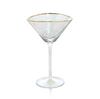 Aperitivo Triangular Martini Glass Lustre w/Gold Rim-Blue Hand Home