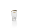 Aperitivo Triangular Shot Glass - Clear with Gold Rim-Blue Hand Home