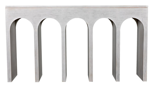 Noir Furniture Bridge Console, White Wash-Noir Furniture-Blue Hand Home