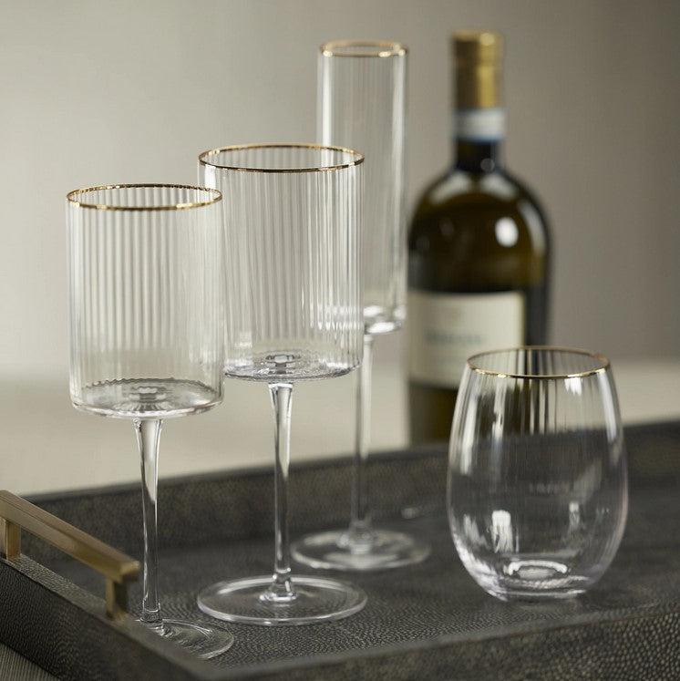 Ribbed Wine Glass