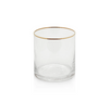 Optic Rocks Glass with Gold Rim-Blue Hand Home