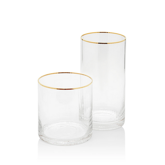 Optic Rocks Glass with Gold Rim