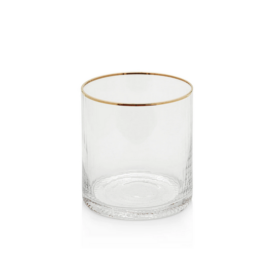 Optic Rocks Glass with Gold Rim