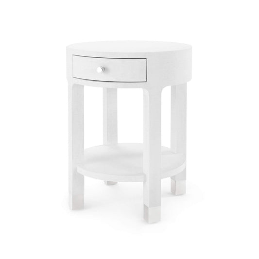 Villa & House - Dakota 1-Drawer Round Side Table In White-Bungalow 5-Blue Hand Home