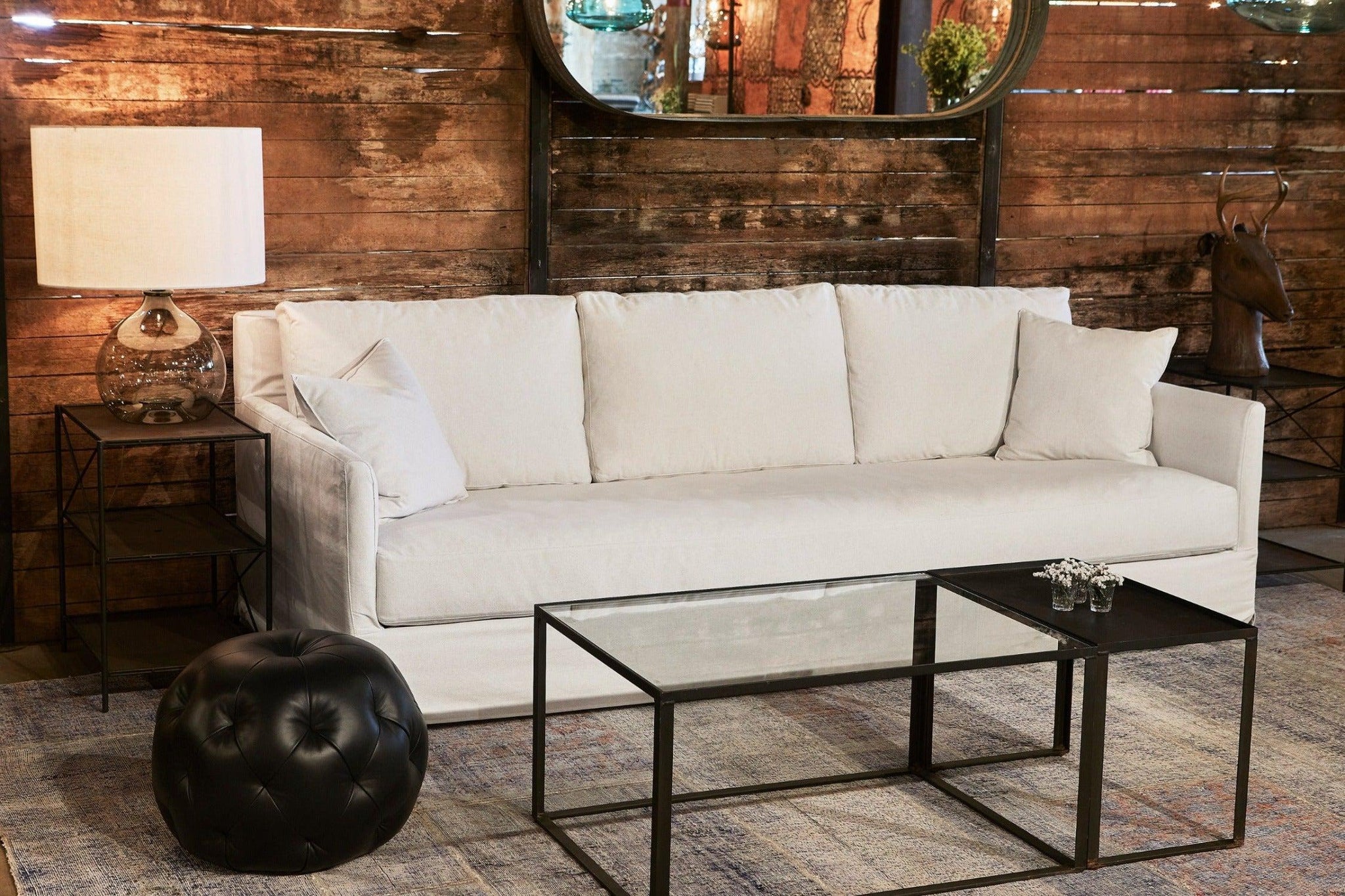 Louis Sofa 90 Slipcover- Denim White – Cisco Home