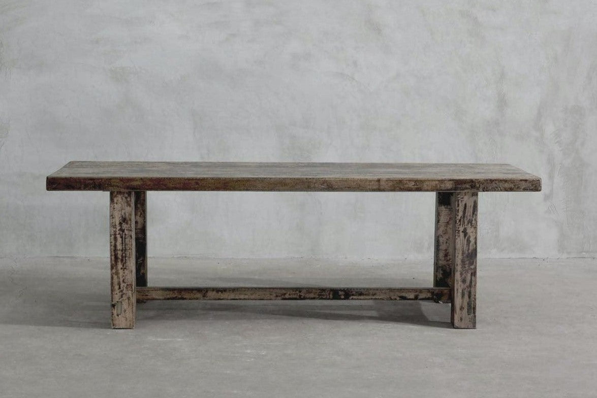 Reclaimed Elm Dining Table - Straight Frame Leg-Organic Restoration-Blue Hand Home