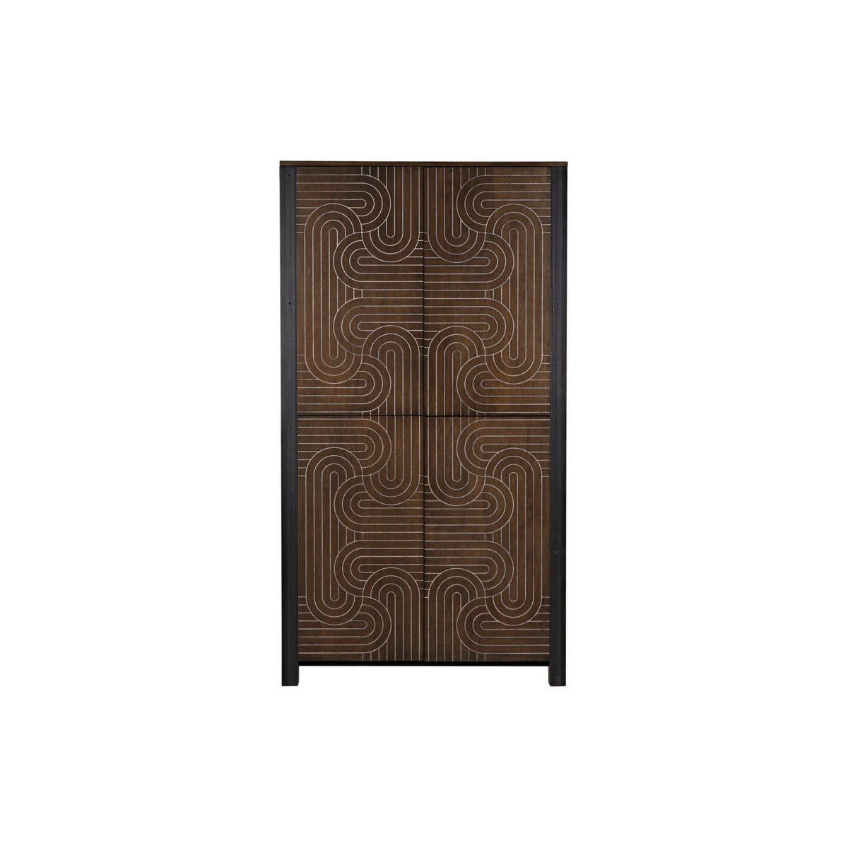 Labyrinth Armoire, Walnut/Steel Trim-CFC Furniture-Blue Hand Home