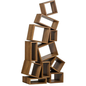 Noir Cubist Bookcase, Dark Walnut-Noir Furniture-Blue Hand Home