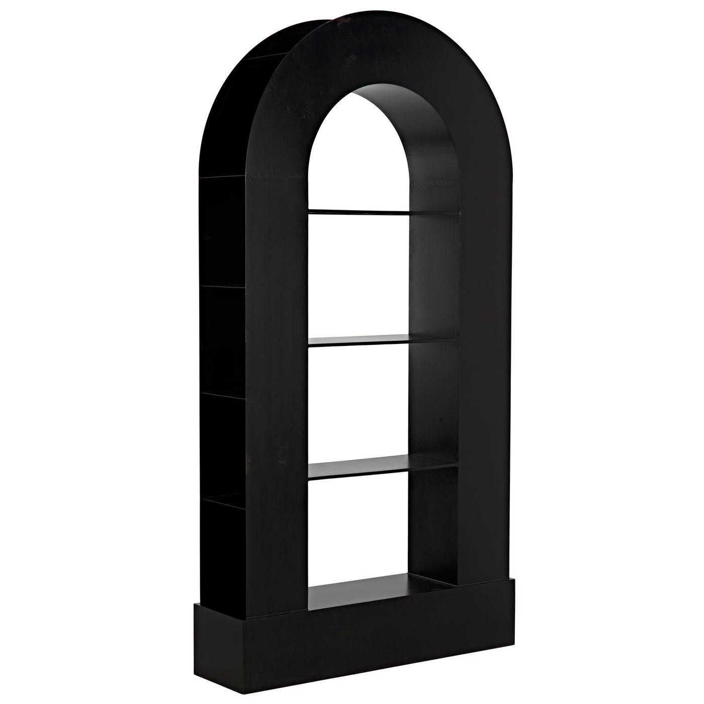 Noir Triumph Bookcase, Black Steel-Noir Furniture-Blue Hand Home