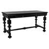 Noir Portuguese Desk, Small (60"), Hand Rubbed Black-Noir Furniture-Blue Hand Home