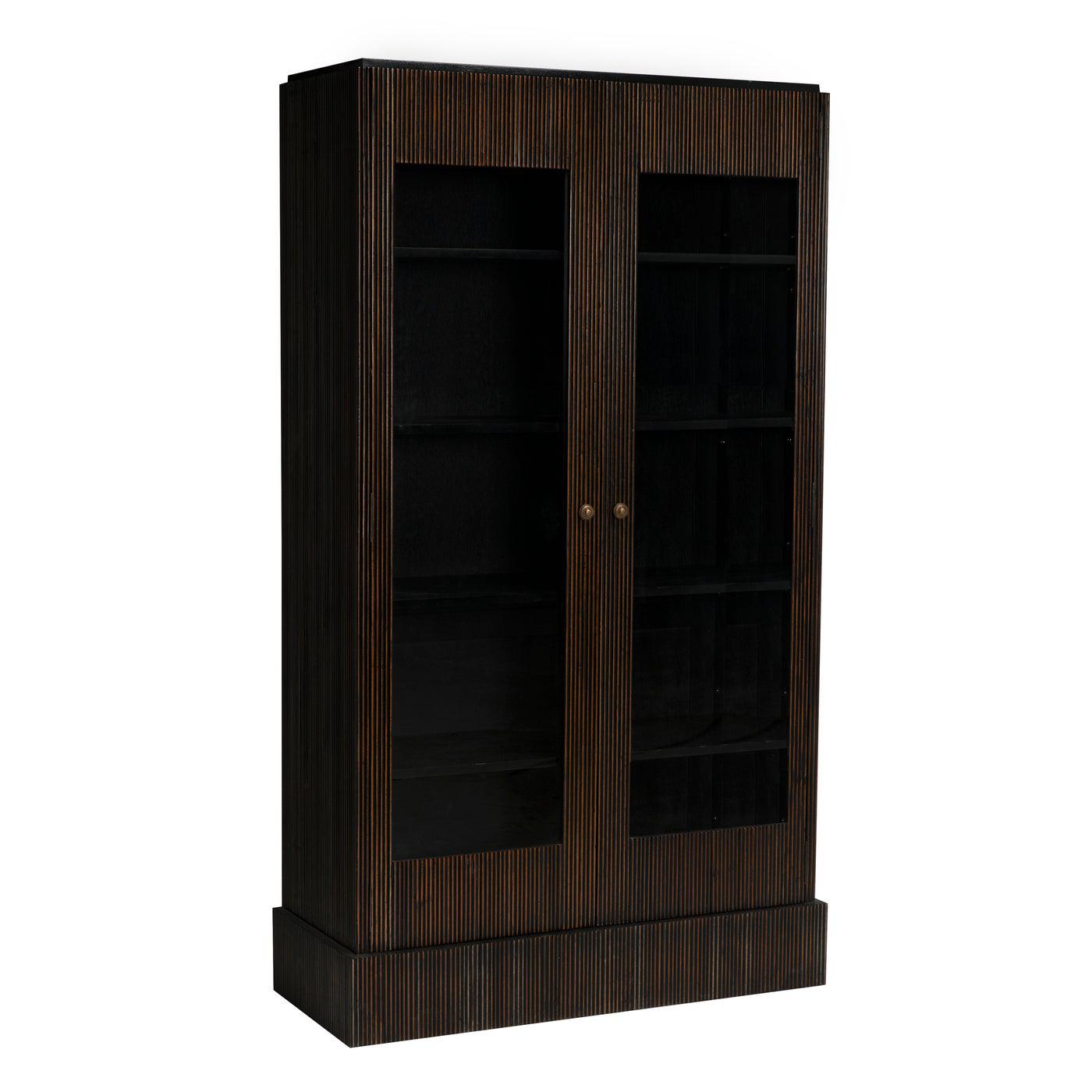 Noho Hutch, Hand Rubbed Black with Light Brown Trim-Noir Furniture-Blue Hand Home