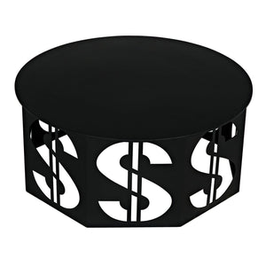 Dollar Coffee Table, Black Steel-Noir Furniture-Blue Hand Home