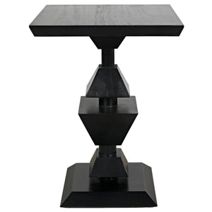 Noir Majesty Side Table, Hand Rubbed Black-Noir Furniture-Blue Hand Home