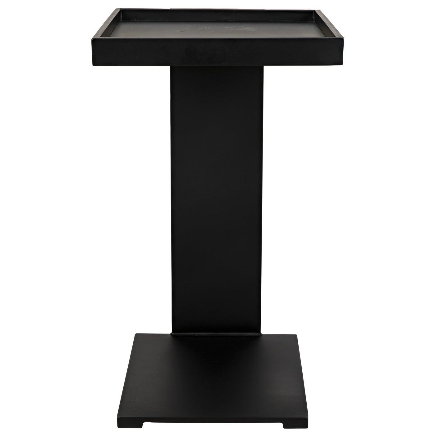 Noir Ledge All Metal Side Table, Black Steel-Noir Furniture-Blue Hand Home