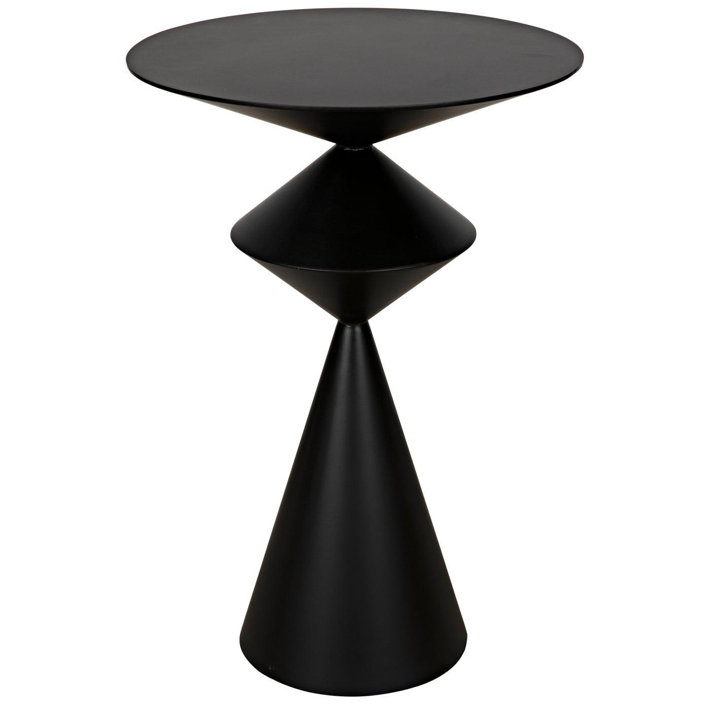 Noir Zasa Side Table, Black Steel-Noir Furniture-Blue Hand Home