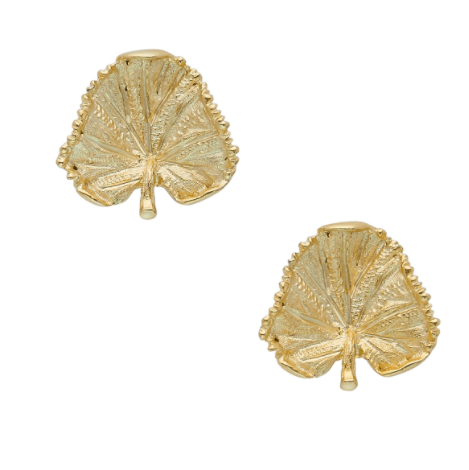 Gold Lilypad Studs-Susan Shaw Jewelry-Blue Hand Home