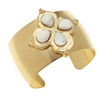 Susan Shaw Handcast Gold Clover with Genuine Mother of Pearl Cuff-Susan Shaw Jewelry-Blue Hand Home