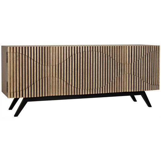 Noir Illusion Sideboard with Metal Base, Bleached Walnut-Noir Furniture-Blue Hand Home