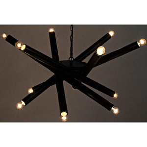 Lex Chandelier, Black Steel-Noir Furniture-Blue Hand Home