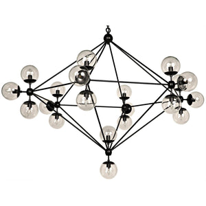 Pluto Chandelier, Large, Black Steel-Noir Furniture-Blue Hand Home