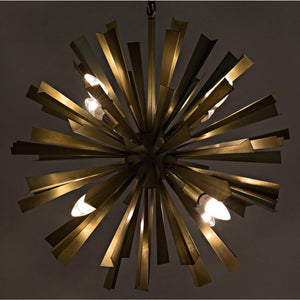 Bero Chandelier, Metal with Brass Finish-Noir Furniture-Blue Hand Home