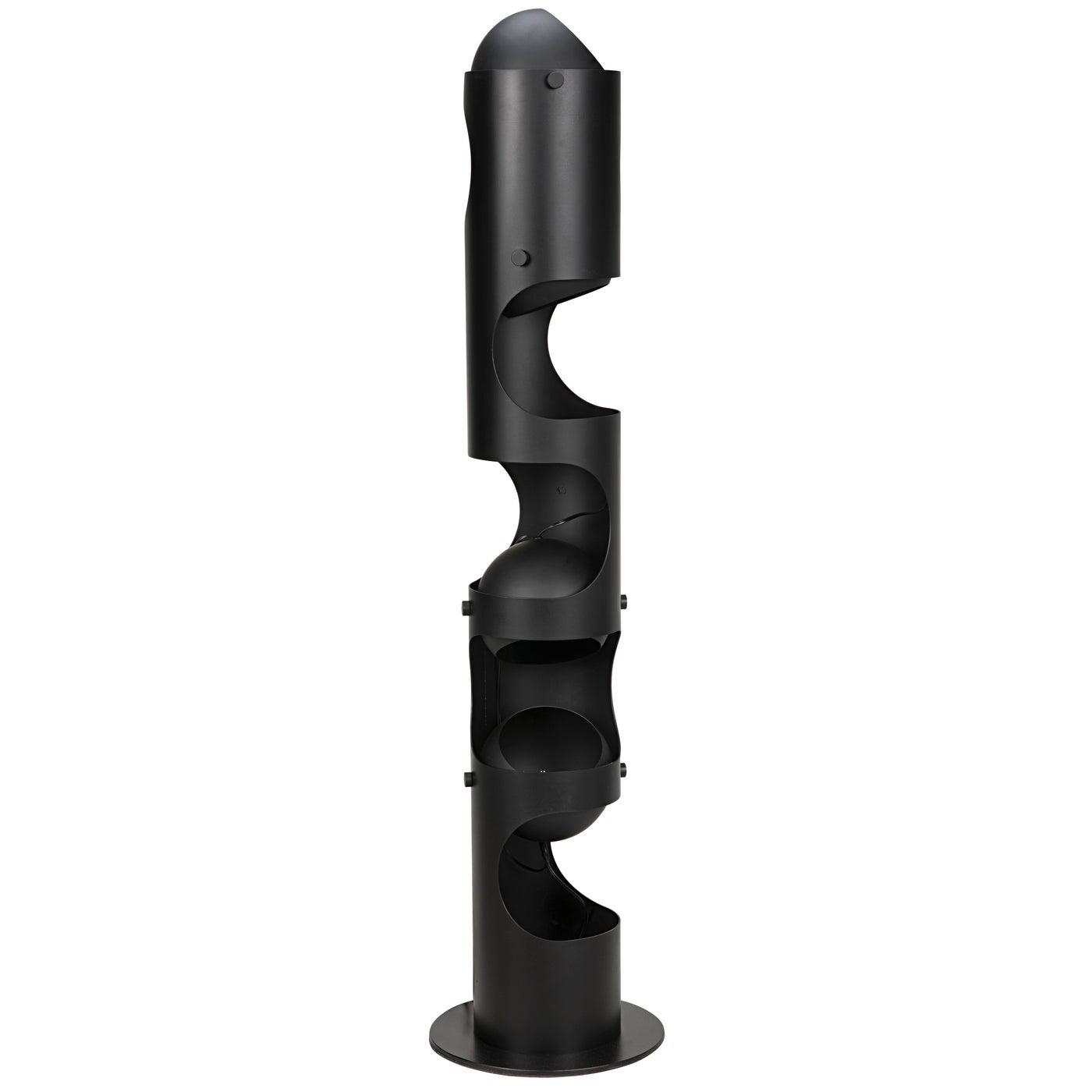 Columna Floor Lamp, Black Steel-Noir Furniture-Blue Hand Home