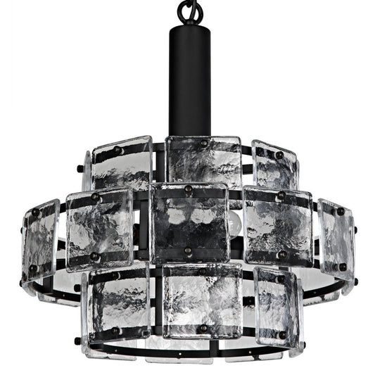 Bergdorf Pendant, Black Steel-Noir Furniture-Blue Hand Home