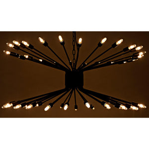 Lampberto Chandelier, Black Steel-Noir Furniture-Blue Hand Home