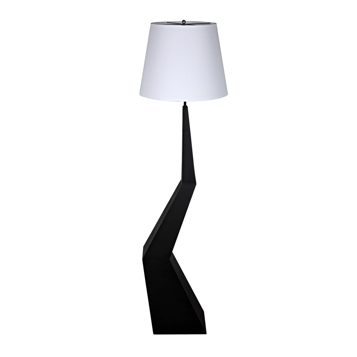 Rhombus Floor Lamp with Shade, Black Metal-Noir Furniture-Blue Hand Home