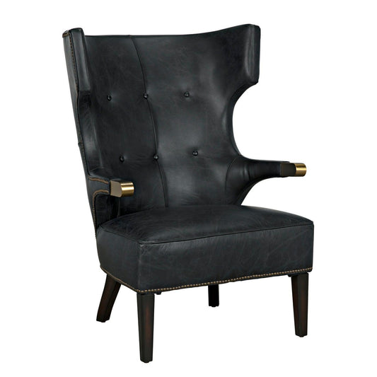 Noir Heracles Chair, Leather-Noir Furniture-Blue Hand Home