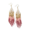 Claire Ombre Beaded Fringe Earrings Pink-Blue Hand Home