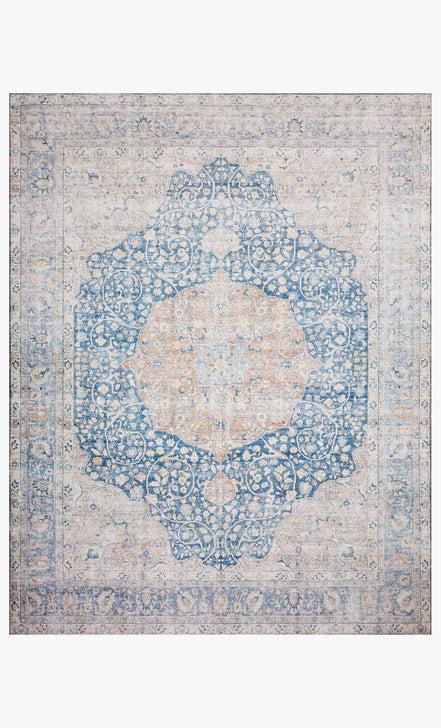 Loloi Rugs Layla Collection - LAY-07 Blue/Tangerine-Loloi Rugs-Blue Hand Home