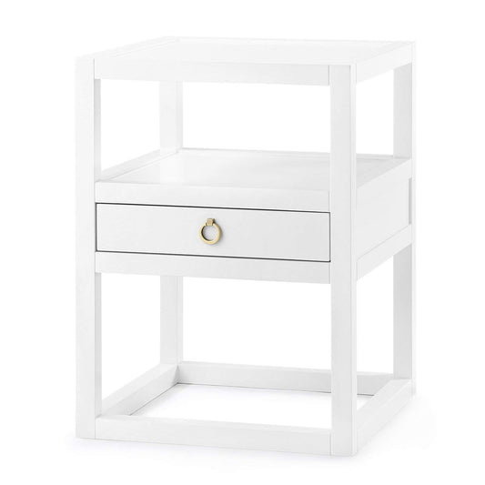 Villa & House - Newport 1-Drawer Side Table In White-Bungalow 5-Blue Hand Home