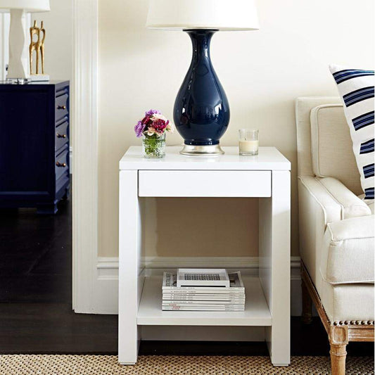 Villa & House - Odom 1-Drawer Side Table In White-Bungalow 5-Blue Hand Home