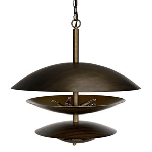 Noir Nora Chandelier, Metal with Aged Brass Finish-Noir Furniture-Blue Hand Home