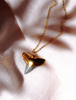 Black Gold Dipped Shark Tooth Necklace - Mano Niho Kahi Black-Ke Aloha Jewelry-Blue Hand Home