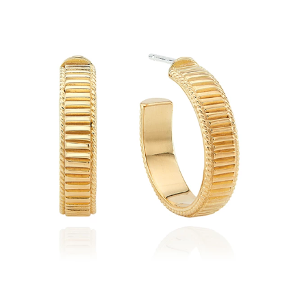 Anna Beck Small Ribbed Hoop Earrings - Gold-Anna Beck Jewelry-Blue Hand Home