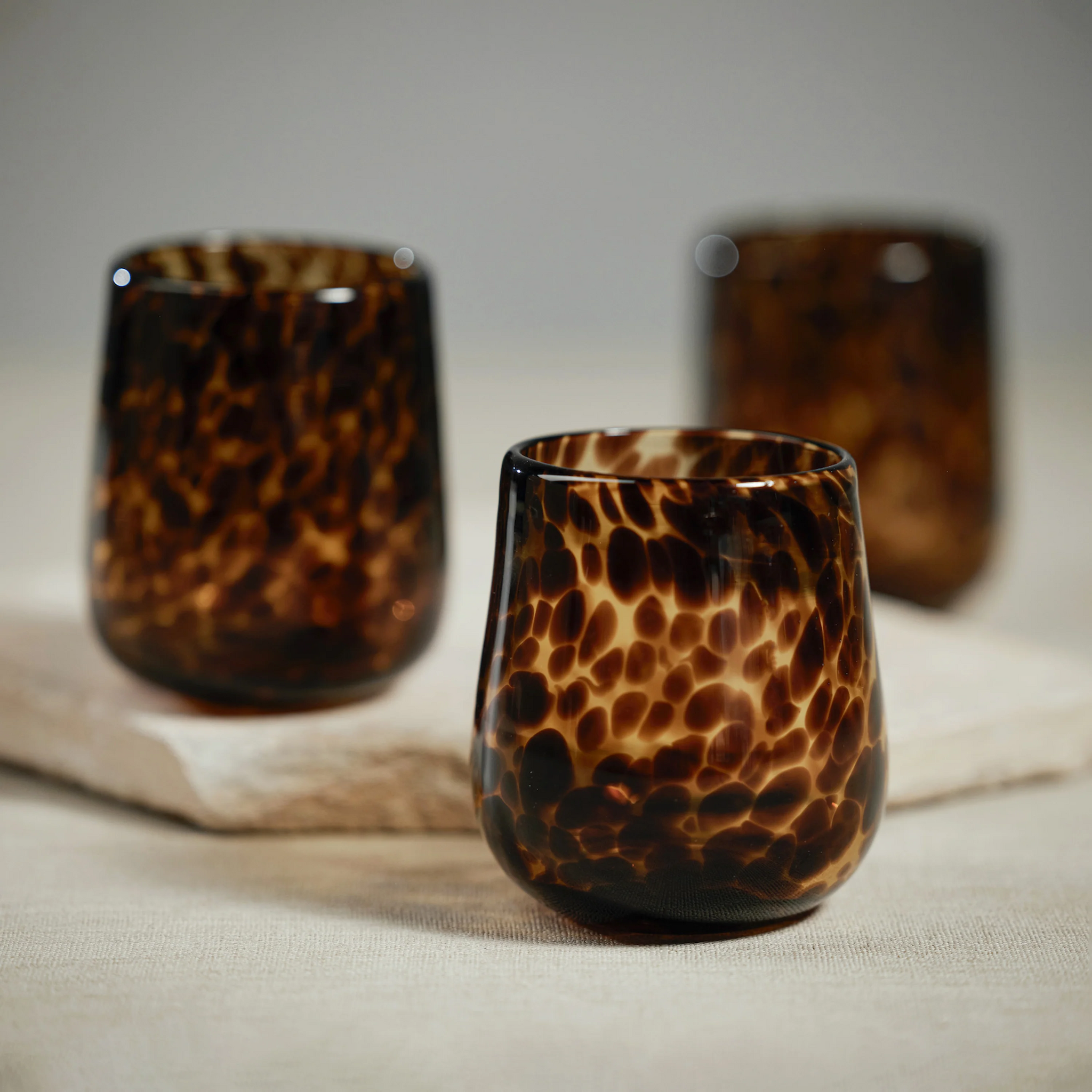 Amber Leopard Wine Glasses