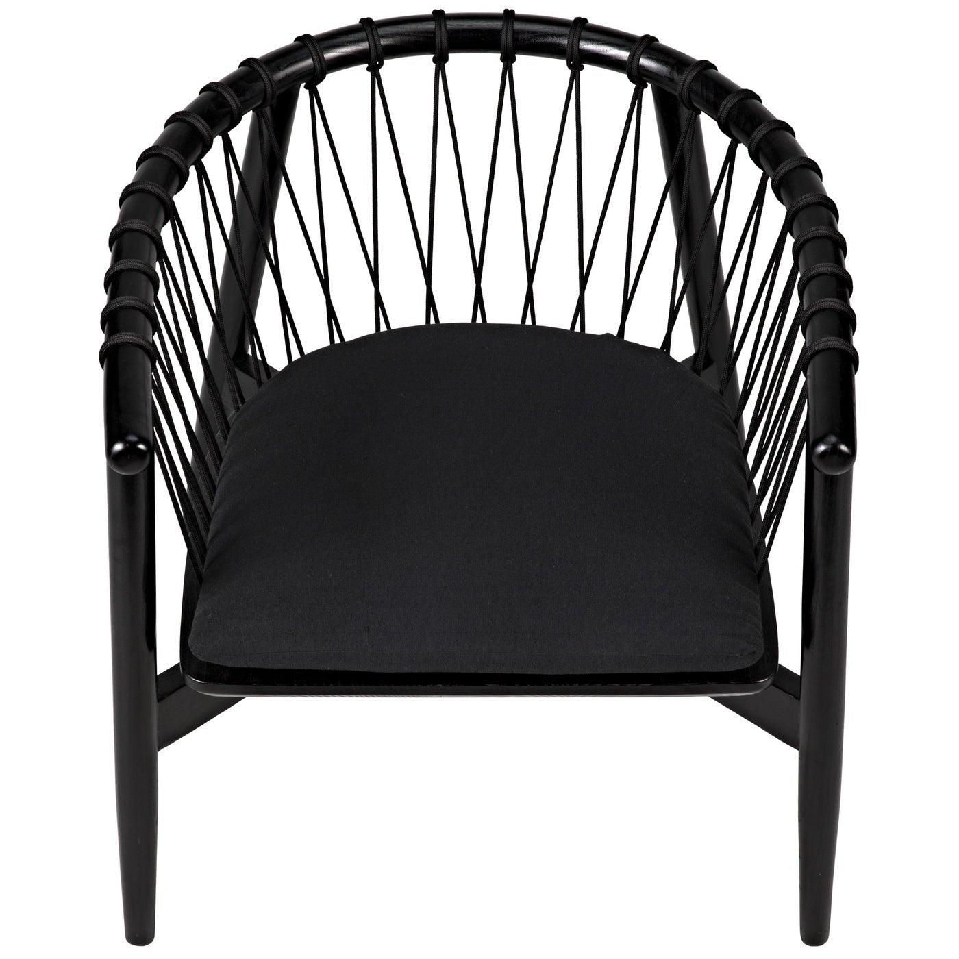 Hector Chair, Charcoal Black-Noir Furniture-Blue Hand Home