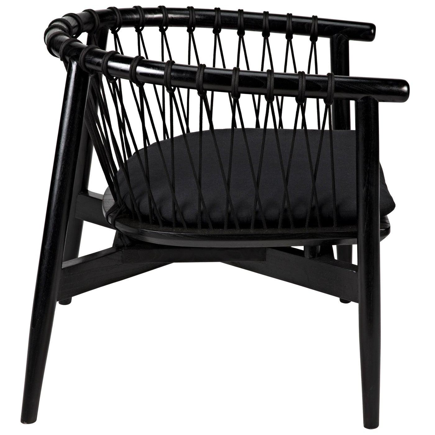 Hector Chair, Charcoal Black-Noir Furniture-Blue Hand Home