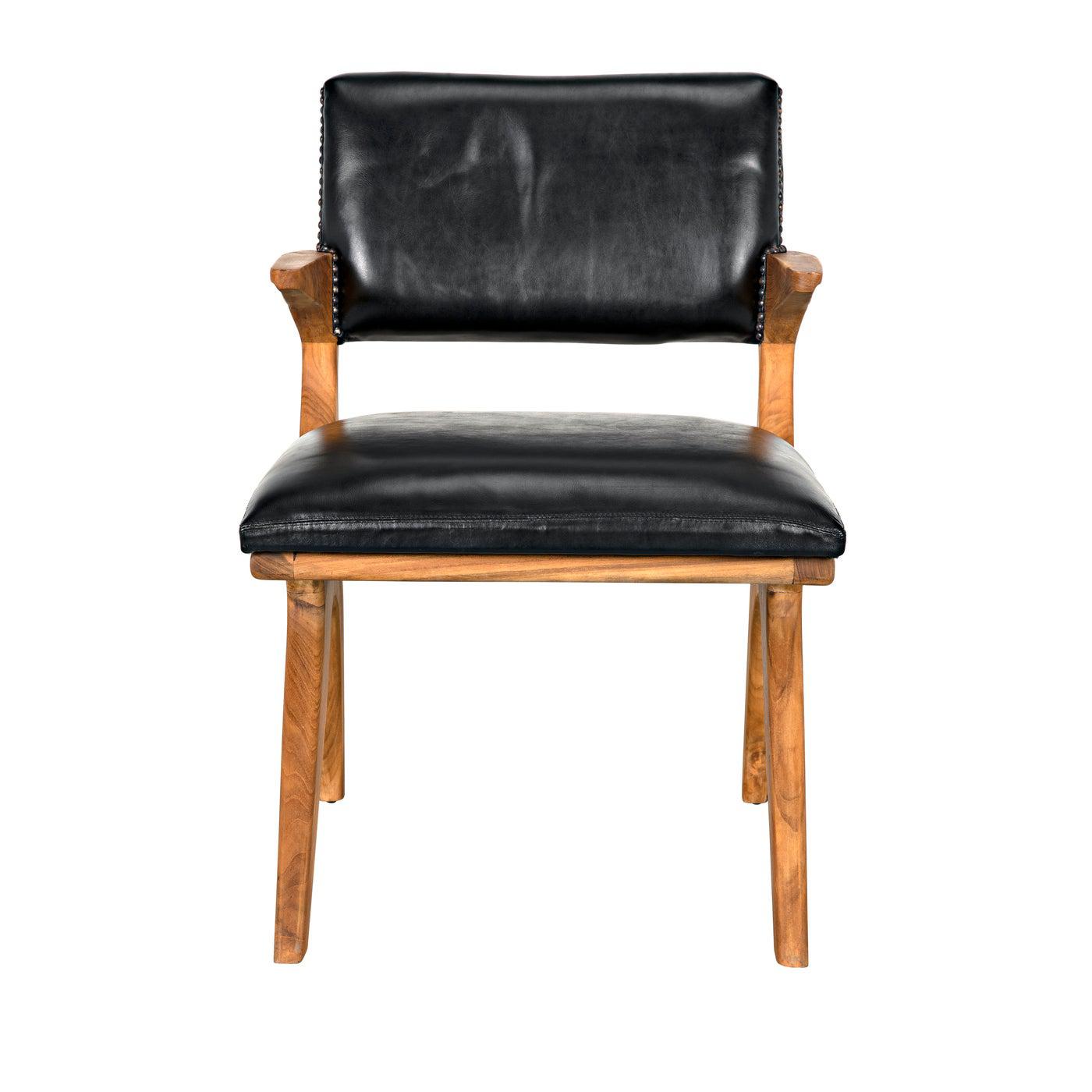 Dolores Chair, Teak with Leather-Noir Furniture-Blue Hand Home