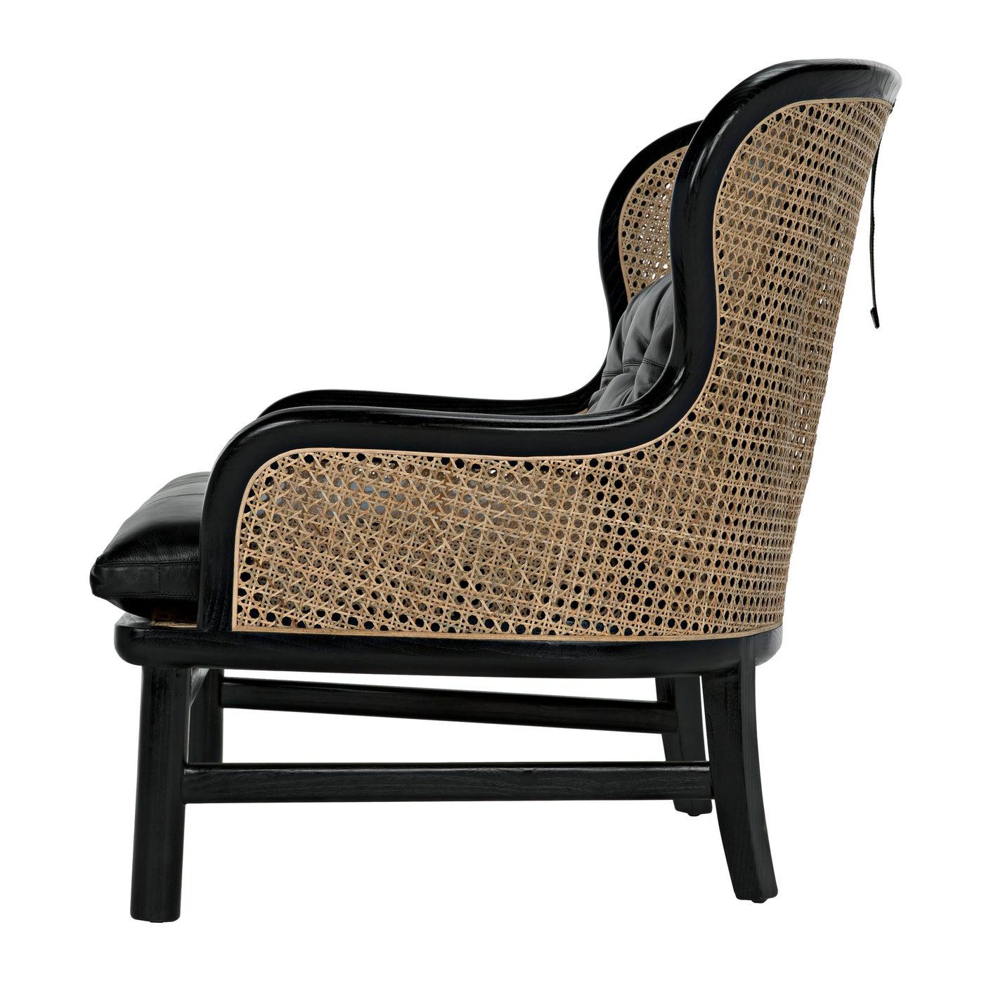 Marabu Chair, Charcoal Black with Leather-Noir Furniture-Blue Hand Home